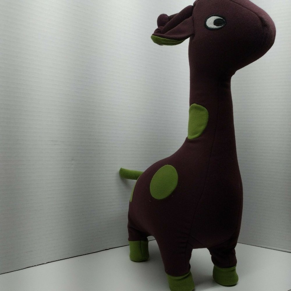 Yogibo Microbead Plush Sensory Giraffe Pillow Stuffed Animal Burgundy Green Soft - Picture 4 of 4